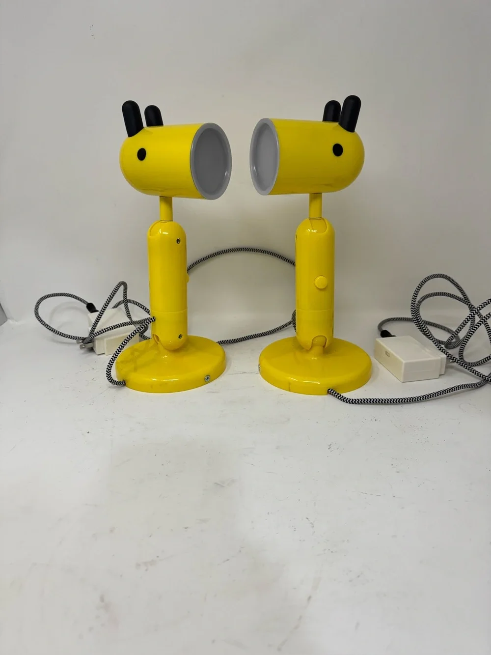 Vintage IKEA, yellow giraffe lamps set of 2 KRUX designed by Monica Mulder